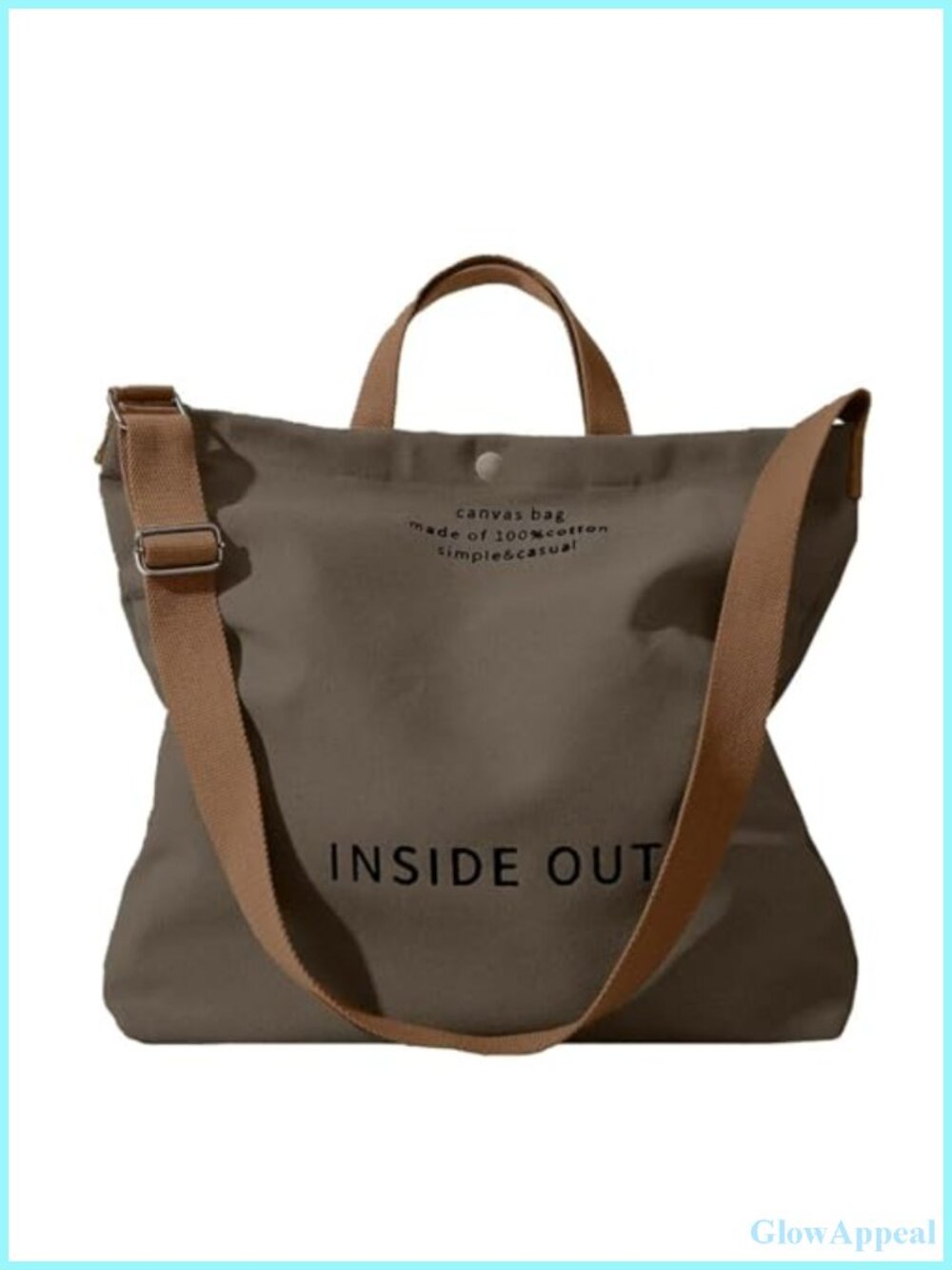 Canvas Tote Bag for Women Crossbody Handbag with Adjustable Strap and Coin